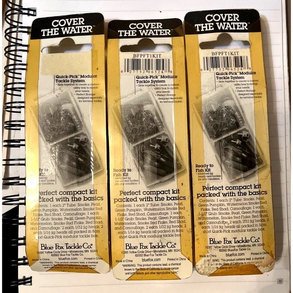 Lot of 3 Blue Fox Tackle Panfish Tube Grub Kit Cover the Water - Picture 3 of 3